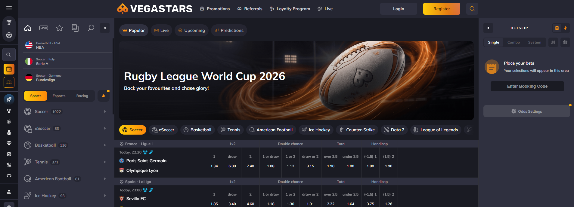 Vegastars Register & Play Instantly